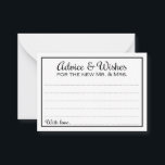 Elegant Advice and Wishes Mr and Mrs Wedding Card<br><div class="desc">These elegant wedding advice and wishes cards will be the perfect addition to your wedding reception. This design features a classic, simple black border with the text "Advice & Wishes for the new Mr. and Mrs." in a combination of calligraphic and simple black fonts. The card has space available for...</div>