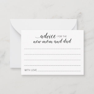 Elegant Advice for the New Mom Dad Baby Shower Card