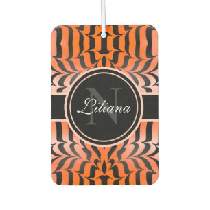 Elegant Aesthetic Orange & Black Tiger Skin Print Air Freshener