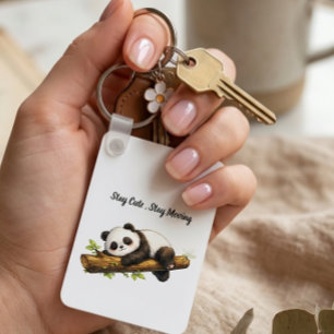 Elegant Aesthetic Panda Gift – Simple Minimal Cute Keychain