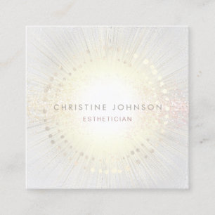 elegant aesthetician square business card