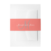 Elegant Affair Coral Grey Monogram Script Wedding