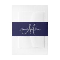 Elegant Affair Navy Blue Monogram Script Wedding