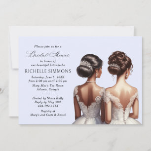 Elegant African American Bride Bridal Shower Invitation