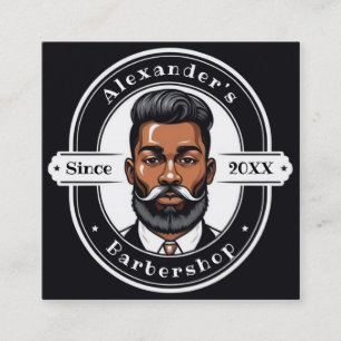 Elegant African American Man Personalize Square Business Card