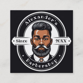 Elegant African American Man Personalize Square Business Card