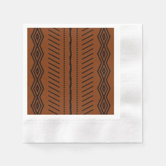 Elegant African Bogolan Design Paper Napkins (Front)