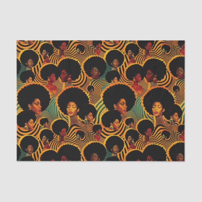 Elegant African Ethnic Pattern in Vibrant Hues Tissue Paper (Front)