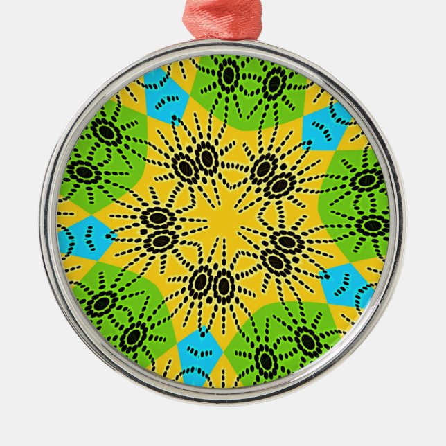 Elegant African-Inspired Spider Traditional Motif  Metal Ornament (Front)