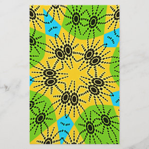 Elegant African-Inspired Spider Traditional Motif  Stationery