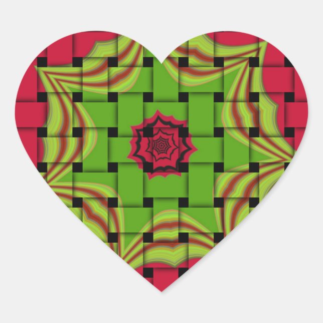 Elegant African Lovely Woven vector print pattern  Heart Sticker (Front)