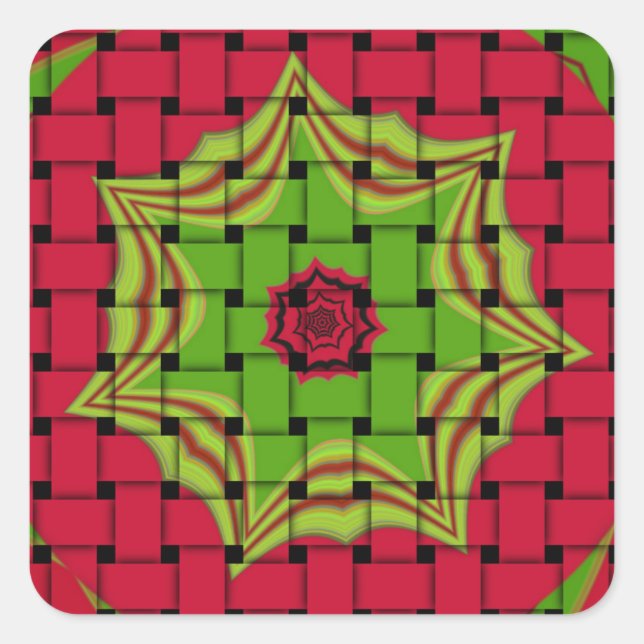 Elegant African Lovely Woven vector print pattern  Square Sticker (Front)