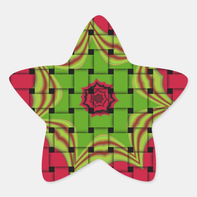 Elegant African Lovely Woven vector print pattern  Star Sticker (Front)