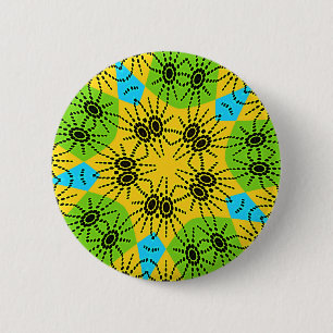 Elegant African Spider Motif vector art print! 2 Inch Round Button