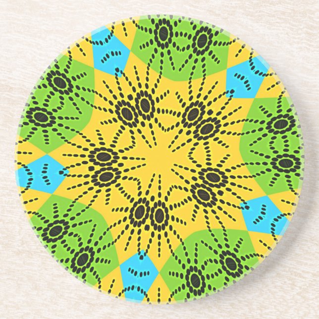 Elegant African Spider Motif vector art print! Coaster (Front)
