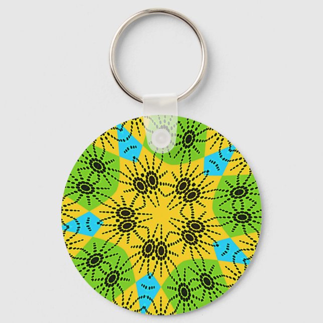 Elegant African Spider Motif vector art print! Keychain (Front)