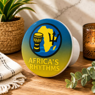 Elegant African Tribal Drum Dance Ceramic Knob