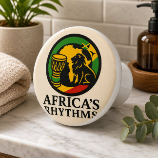 Elegant African Tribal Drum Dance Ceramic Knob