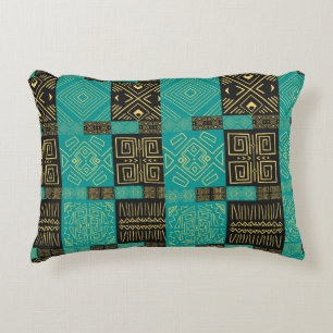 Elegant African Tribal Geometric Pattern Accent Pillow