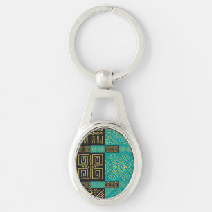 Elegant African Tribal Geometric Pattern Keychain