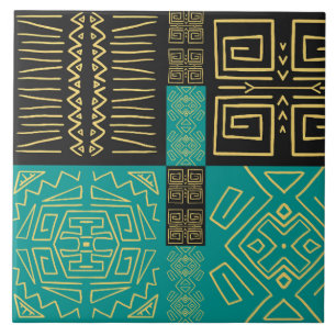 Elegant African Tribal Geometric Pattern  Tile