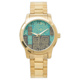Elegant African Tribal Geometric Pattern Watch