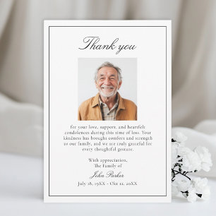 Elegant After Funeral Memorial Sympathy Thank You Card