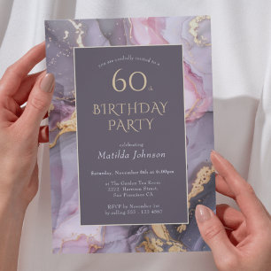 Elegant Agate 60th Birthday Party Invitation
