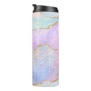 Elegant Agate   Pretty Easter Pastel Glold Glitter Thermal Tumbler