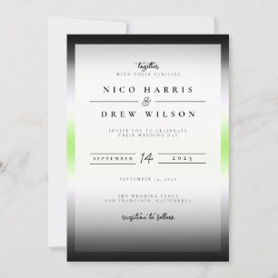 Elegant Agender Pride Wedding Invitation