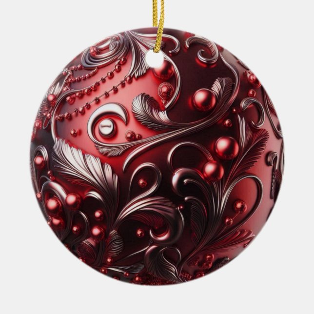 Elegant ai art ceramic ornament (Front)