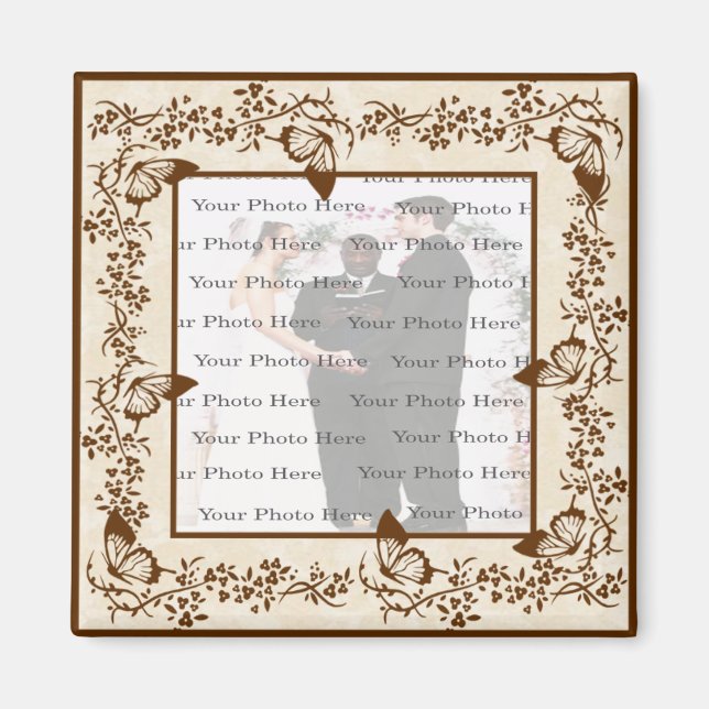 Élégant aimant Carré papillon (Devant)