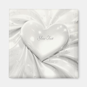 Élégant Aimant Coeur Crème Blanche