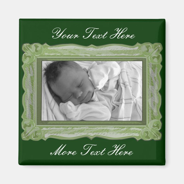 Élégant aimant de cadre vert (Devant)