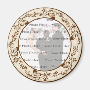 Élégant aimant rond papillon