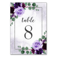 Elegant Airy Boho Floral Purple and Silver Wedding