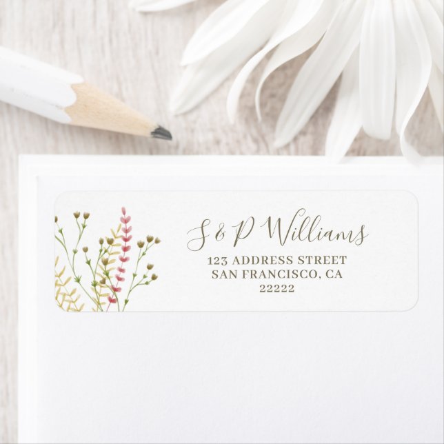 Elegant Airy Wildflower Light Return Address (Insitu)