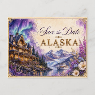 Elegant Alaska Save the Date Wedding Invitation Postcard