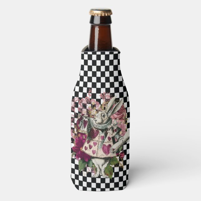Elegant Alice in Wonderland Rabbit Bottle Cooler (Bottle Front)