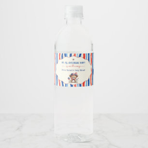 Elegant All American baby 4th July Baby Shower Water Bottle Label