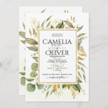 Elegant All-in-1 Greenery Gold Leaves  Wedding