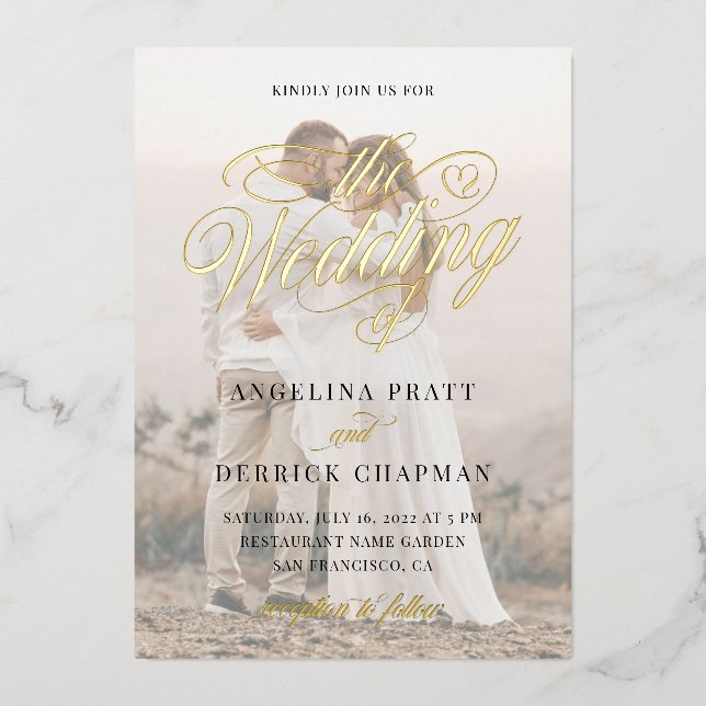 Elegant All in One  Custom Photo Calligraphy Gold (Front)