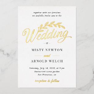 Elegant All in One Gold Foil Hand Lettered Script 