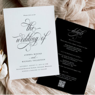 Elegant All in One Wedding Invitation with Details
