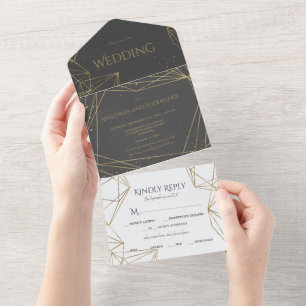 Elegant All in One Wedding Invite. All In One Invi Invitation