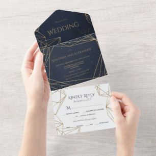 Elegant All in One Wedding Invite. Invitation