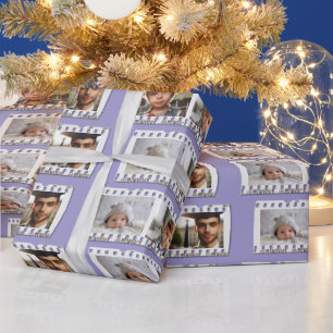 Elegant All-Occasion 16-Photo Film Negative Purple Wrapping Paper
