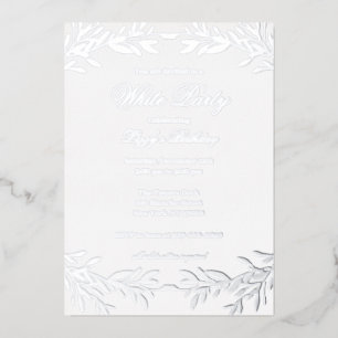 Elegant All White Party Foil Invitation