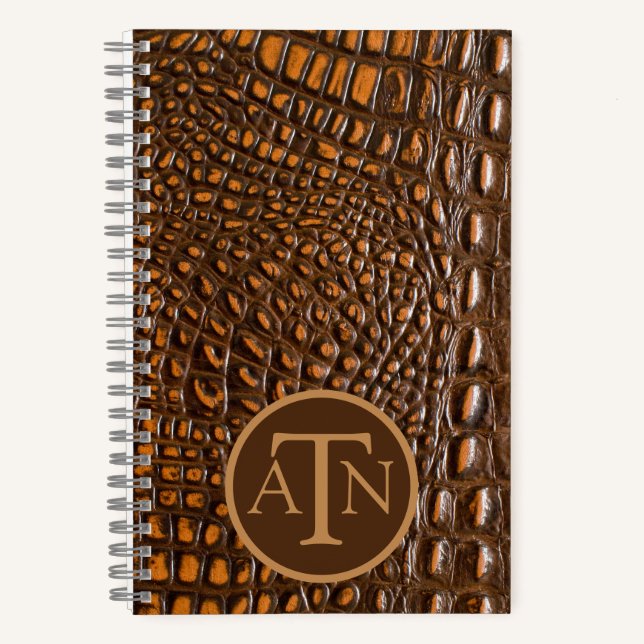 Elegant Alligator Skin Monogram  Notebook (Front)