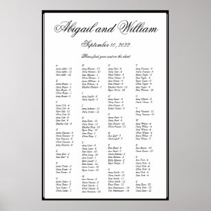 Elegant Alphabetical Wedding Seating Chart